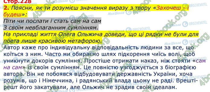 ГДЗ Українська література 7 клас сторінка Стр.228 (2)